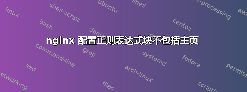 nginx 配置正则表达式块不包括主页