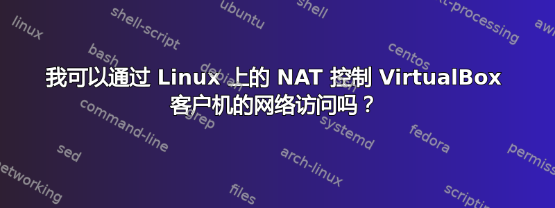 我可以通过 Linux 上的 NAT 控制 VirtualBox 客户机的网络访问吗？