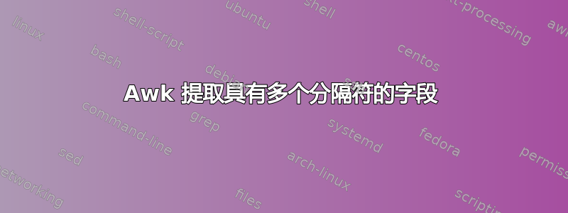 Awk 提取具有多个分隔符的字段