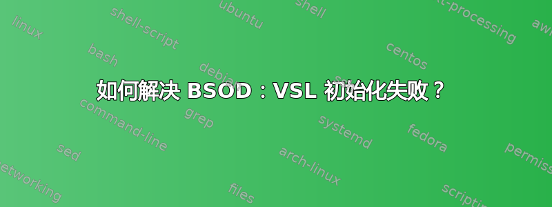 如何解决 BSOD：VSL 初始化失败？