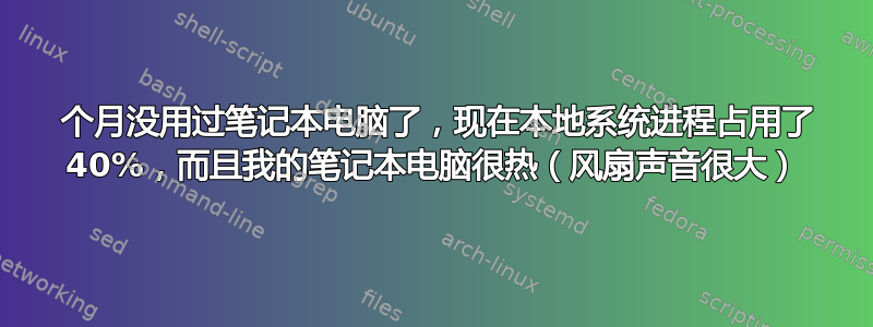 5 个月没用过笔记本电脑了，现在本地系统进程占用了 40%，而且我的笔记本电脑很热（风扇声音很大）