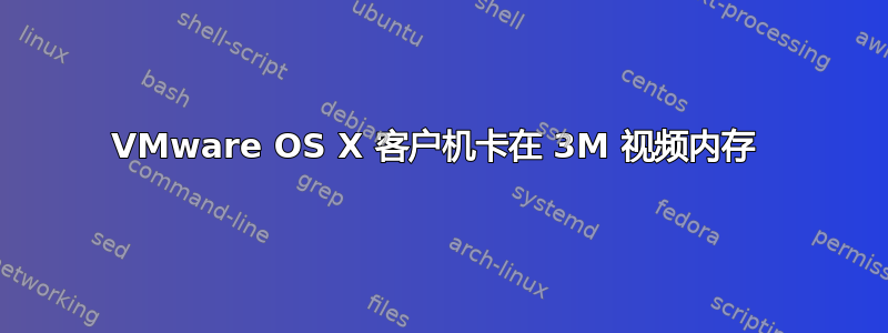 VMware OS X 客户机卡在 3M 视频内存 