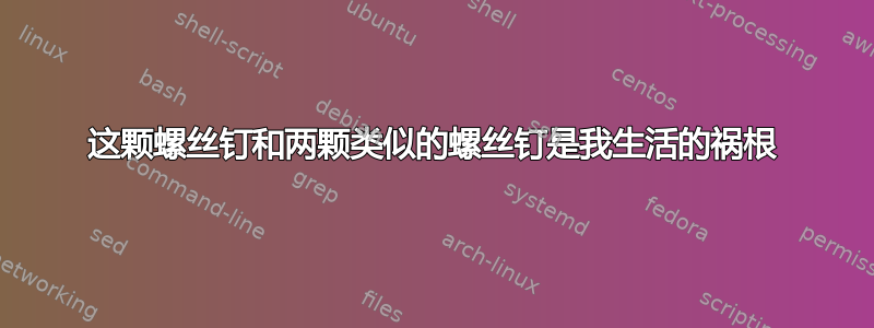 这颗螺丝钉和两颗类似的螺丝钉是我生活的祸根