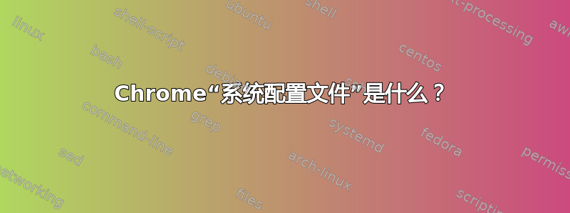 Chrome“系统配置文件”是什么？