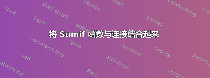 将 Sumif 函数与连接结合起来