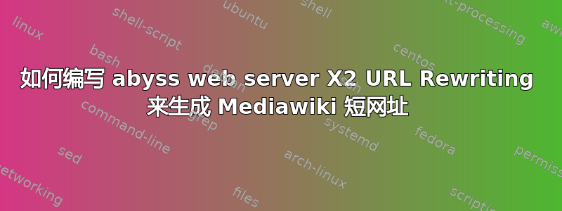 如何编写 abyss web server X2 URL Rewriting 来生成 Mediawiki 短网址