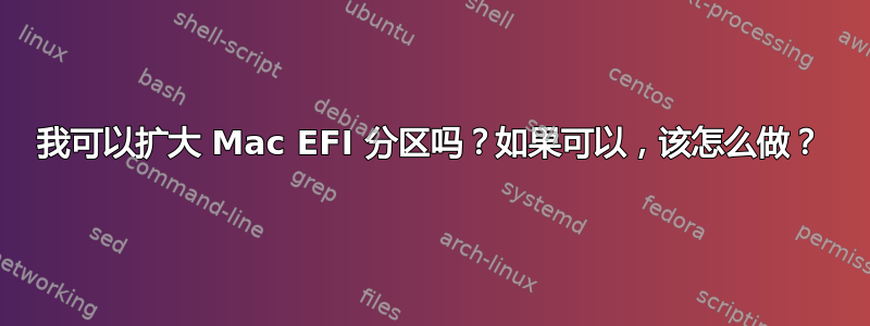 我可以扩大 Mac EFI 分区吗？如果可以，该怎么做？