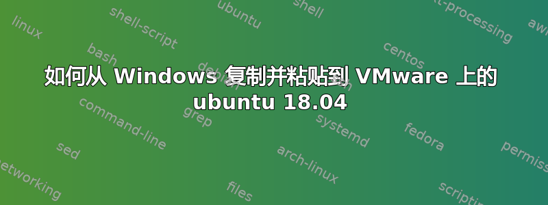 如何从 Windows 复制并粘贴到 VMware 上的 ubuntu 18.04