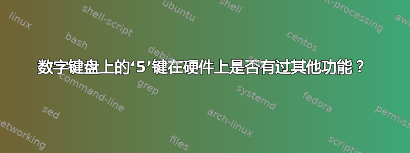 数字键盘上的‘5’键在硬件上是否有过其他功能？