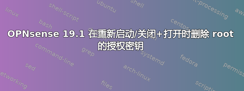 OPNsense 19.1 在重新启动/关闭+打开时删除 root 的授权密钥