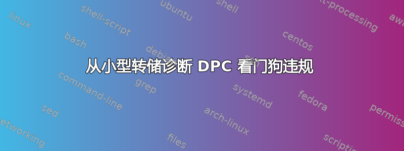 从小型转储诊断 DPC 看门狗违规