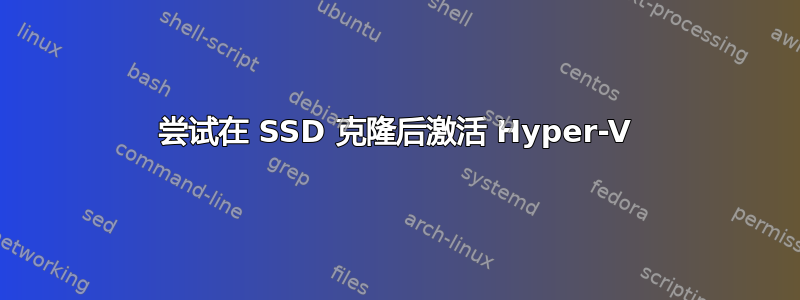 尝试在 SSD 克隆后激活 Hyper-V