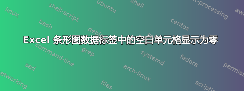 Excel 条形图数据标签中的空白单元格显示为零