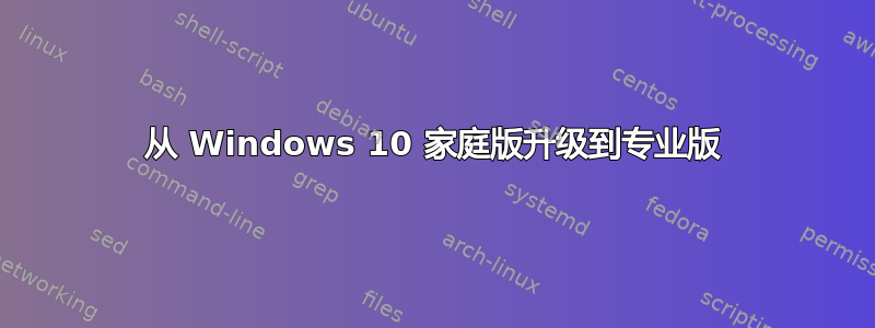 从 Windows 10 家庭版升级到专业版