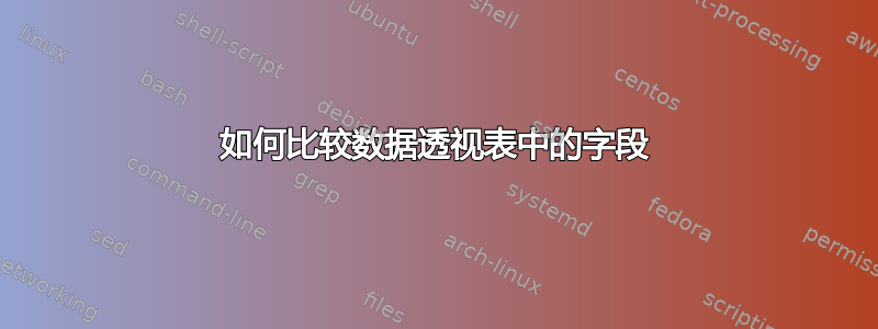 如何比较数据透视表中的字段