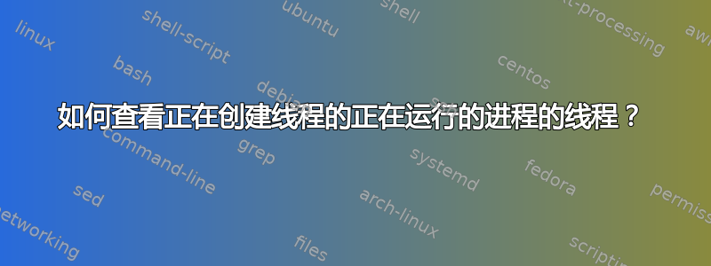 如何查看正在创建线程的正在运行的进程的线程？