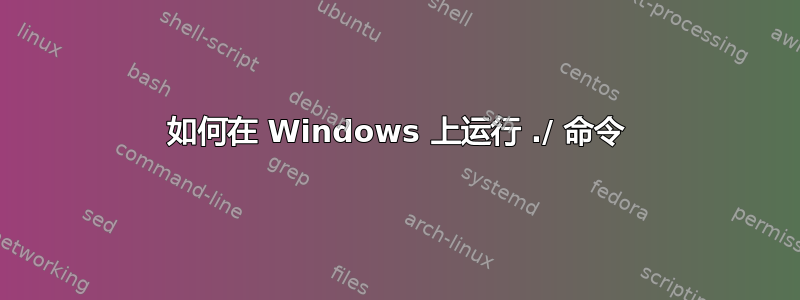 如何在 Windows 上运行 ./ 命令