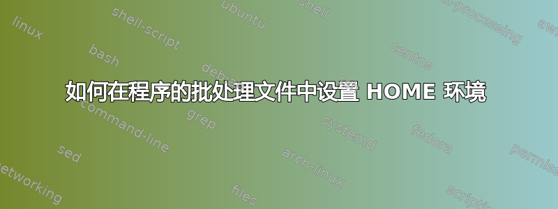 如何在程序的批处理文件中设置 HOME 环境