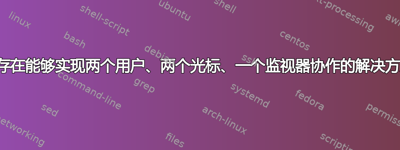 是否存在能够实现两个用户、两个光标、一个监视器协作的解决方案？