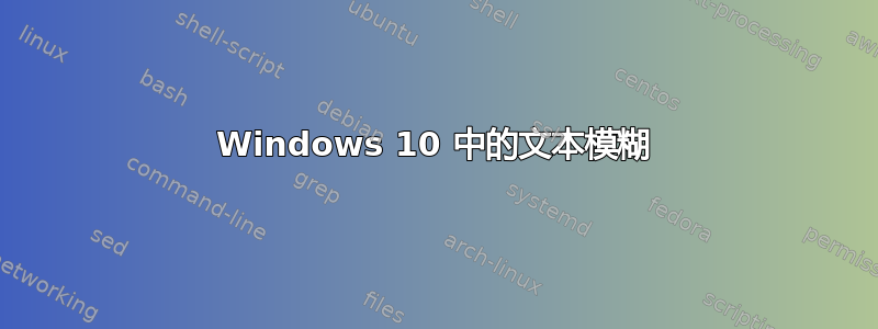 Windows 10 中的文本模糊