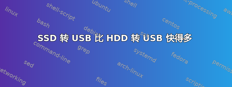 SSD 转 USB 比 HDD 转 USB 快得多