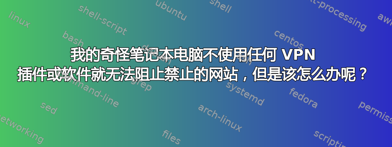 我的奇怪笔记本电脑不使用任何 VPN 插件或软件就无法阻止禁止的网站，但是该怎么办呢？