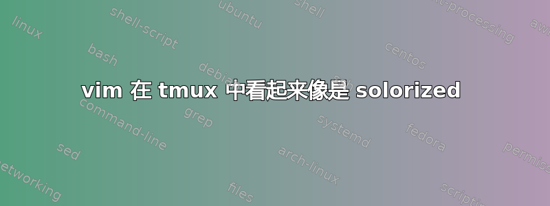 vim 在 tmux 中看起来像是 solorized