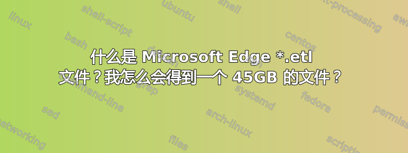 什么是 Microsoft Edge *.etl 文件？我怎么会得到一个 45GB 的文件？