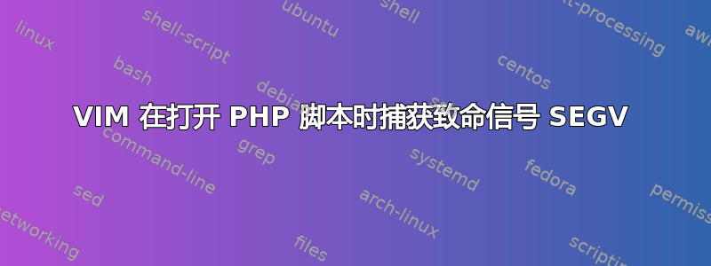 VIM 在打开 PHP 脚本时捕获致命信号 SEGV