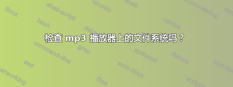 检查 mp3 播放器上的文件系统吗？