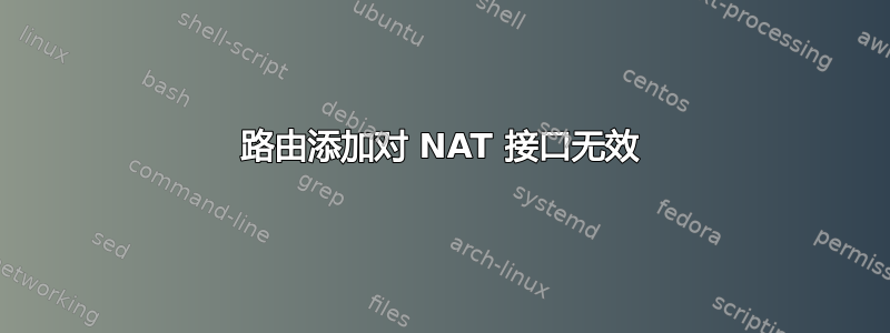 路由添加对 NAT 接口无效