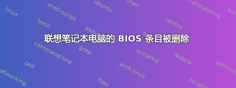 联想笔记本电脑的 BIOS 条目被删除