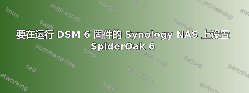 要在运行 DSM 6 固件的 Synology NAS 上设置 SpiderOak 6