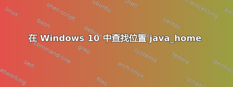 在 Windows 10 中查找位置 java_home