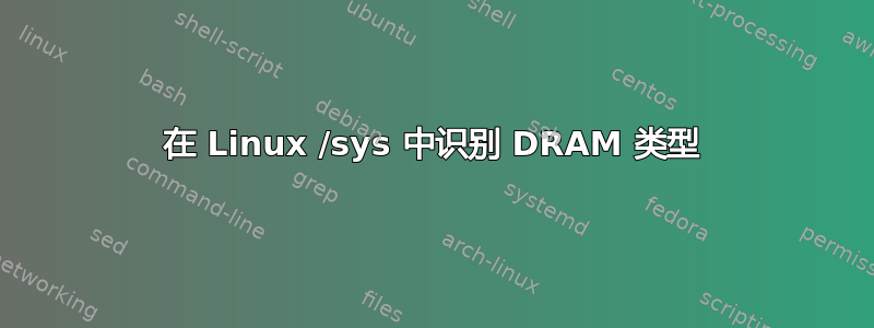 在 Linux /sys 中识别 DRAM 类型