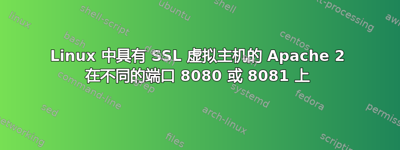 Linux 中具有 SSL 虚拟主机的 Apache 2 在不同的端口 8080 或 8081 上