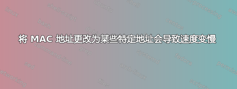 将 MAC 地址更改为某些特定地址会导致速度变慢