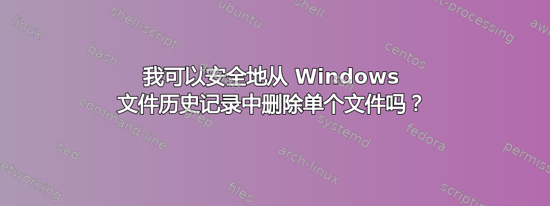 我可以安全地从 Windows 文件历史记录中删除单个文件吗？