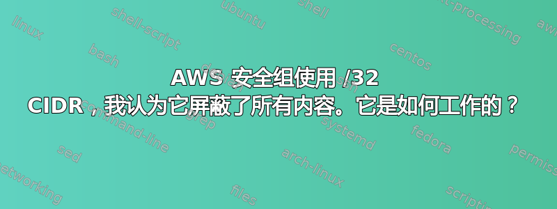 AWS 安全组使用 /32 CIDR，我认为它屏蔽了所有内容。它是如何工作的？