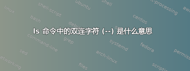 ls 命令中的双连字符 (--) 是什么意思 