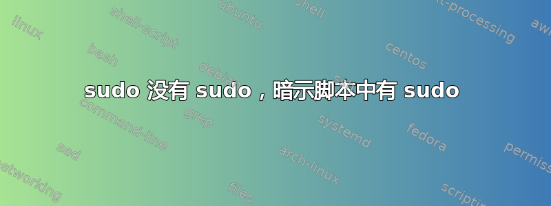 sudo 没有 sudo，暗示脚本中有 sudo