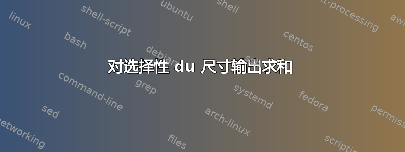 对选择性 du 尺寸输出求和