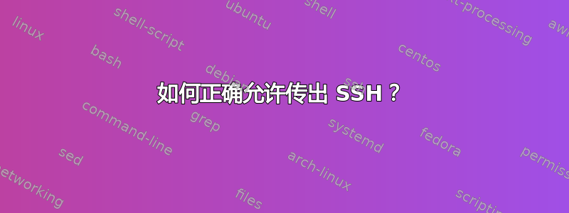 如何正确允许传出 SSH？