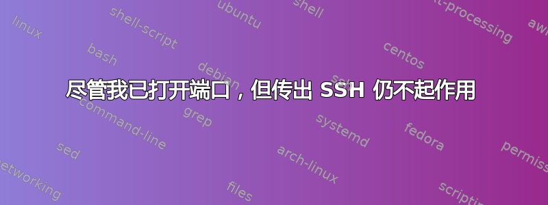 尽管我已打开端口，但传出 SSH 仍不起作用