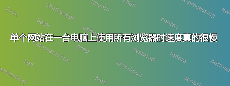 单个网站在一台电脑上使用所有浏览器时速度真的很慢