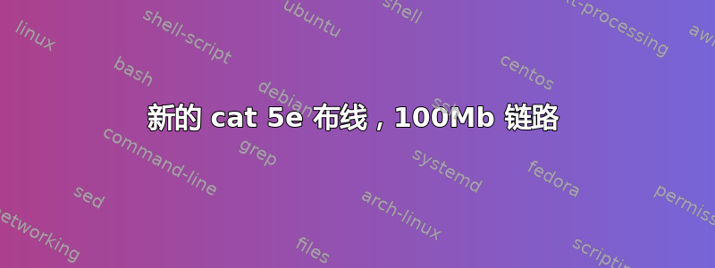 新的 cat 5e 布线，100Mb 链路