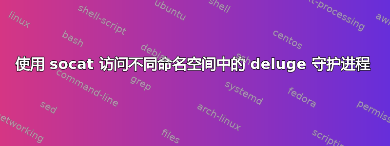 使用 socat 访问不同命名空间中的 deluge 守护进程