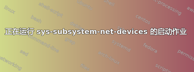 正在运行 sys-subsystem-net-devices 的启动作业