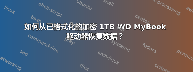 如何从已格式化的加密 1TB WD MyBook 驱动器恢复数据？