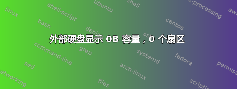 外部硬盘显示 0B 容量，0 个扇区